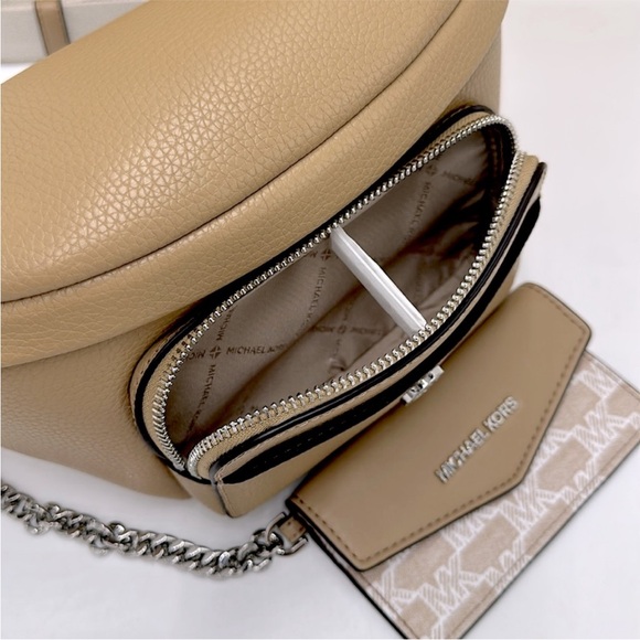 Michael Kors Maisie Lg Pebbled Leather 2-in-1 Sling Pack Fanny Pack Waist Belt - Picture 11 of 16